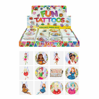 FUN TATTOOS - MODEL: V&Iacute;LA / FAIRY, Každ&eacute; balen&iacute; 12x Tetov&aacute;n&iacute; V DISPLAYI (48 ks)