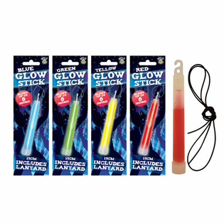 Sv&iacute;t&iacute;c&iacute; tyčinka Glow Stick Breaklight - 15 cm se &scaron;ňůrkou - mix barev v displeji (12 ks)