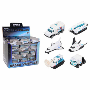 DIE CAST - SPACE ADVENTURE - VESM&Iacute;RN&Aacute; VOZIDLA, měř&iacute;tko 1:64 - V DISPLAYI (48 ks)