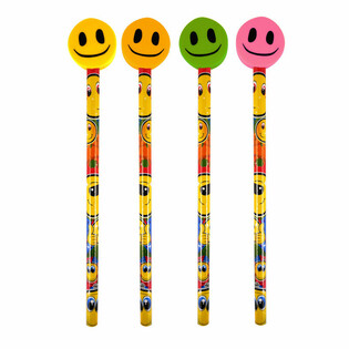 Vesel&aacute; Tužka Smiley s Gumou (24 ks)