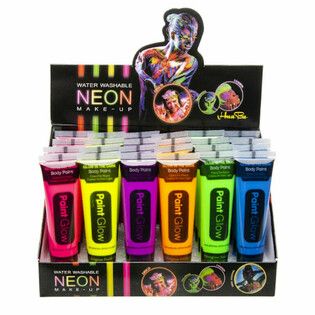 NEON Glow in the Dark Barva na Obličej - UV Aktivn&iacute; (Display 24 ks)