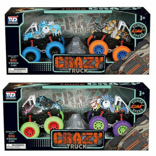 2D&Iacute;LN&Aacute; Sada Třec&iacute;ch Dinosauř&iacute;ch Monster Trucků v Luxusn&iacute;m Balen&iacute; - Mix barev