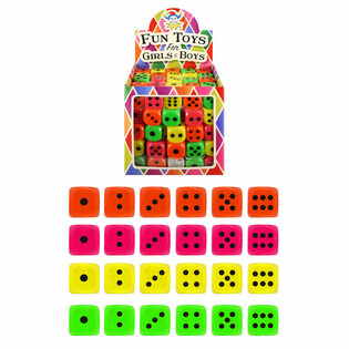 Hrac&iacute; kostky 2,5 cm v displeji - Mix barev (125 ks)