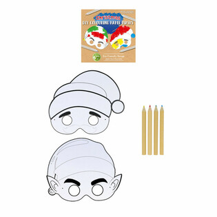 ECO FRIENDLY Vybarvi si vlastn&iacute; v&aacute;nočn&iacute; masku se 4 pastelkami (12 kusů)