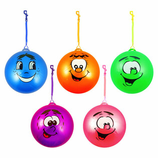 Bungee m&iacute;ček s &uacute;směvem Smiley a &scaron;ňůrkou &Oslash; 23 cm (24 ks)