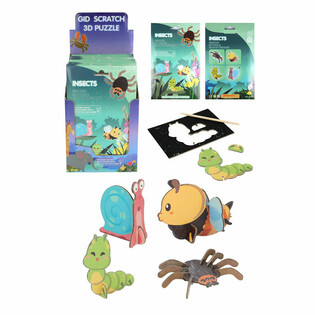 SCRATCH 3D St&iacute;rac&iacute; Puzzle Display - Hmyz (18 kusů)