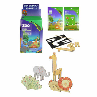 3D &Scaron;krabac&iacute; Puzzle Zv&iacute;ř&aacute;tka ze Zoo (Display 18 ks)