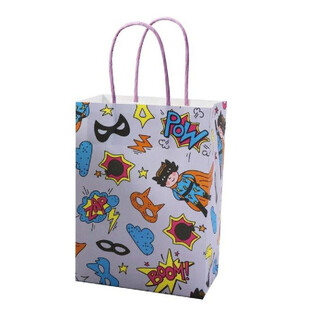 Pap&iacute;rov&eacute; D&aacute;rkov&eacute; Ta&scaron;ky Superhrdina - 16x9x22 cm (12 ks)