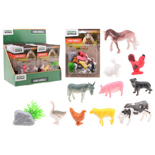 ANIMAL WORLD - Hern&iacute; set Hospod&aacute;řsk&aacute; zv&iacute;řata 12 ks - Display (12 ks)