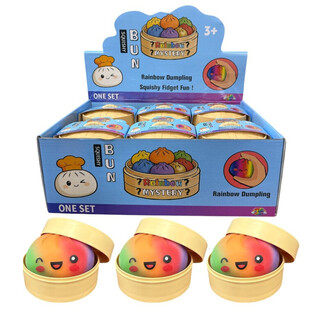 RAGE - RAINBOW Squishy Bun Dumplings VELK&Eacute; (8.5 x 8.5 x 4.8 Cm) - Viral 2026 Fidget Toy (12ks)