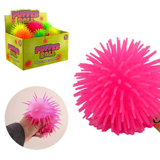 PUFFER M&Iacute;ČEK - 9CM - MIX BAREV - V DISPLEJI (24 ks)