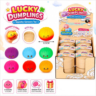 RAGE - LUCKY DUMPLINGS - Squishy Bun Dumplings VELK&Eacute; Rozměry 8.5 x 8.5 x 4.8 Cm - V DISPLEJI (12 ks)