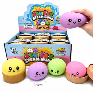 RAGE - Squishy Bun Dumplings VELK&Yacute; (Rozm. 8.5x8.5x4.8 cm) - Viral 2026 Fidget Toy (12 ks)