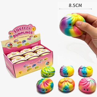 RAGE - Squishy RAINBOW Bun Dumplings VELK&Yacute; - PU FOAM (12 ks)