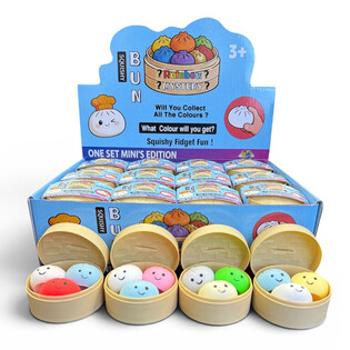 RAGE - Mačkac&iacute; Squishy MINI&rsquo;S EDITION Bun Dumplings MAL&Yacute; (5.3 x 5.3 x 4.1 Cm) Viral 2026 Fidget Toy (24 ks.)