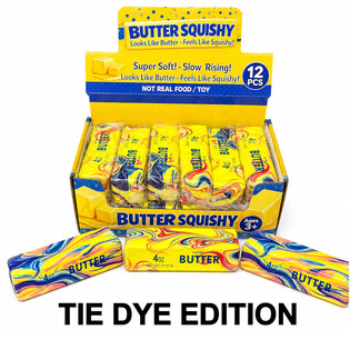 RAGE - SQUISHY M&Aacute;SLO % BUTTER - MODEL: TIE DYE - SLOW RISING - Rozm. 13x4x4 cm - V DISPLAYI (12 ks)